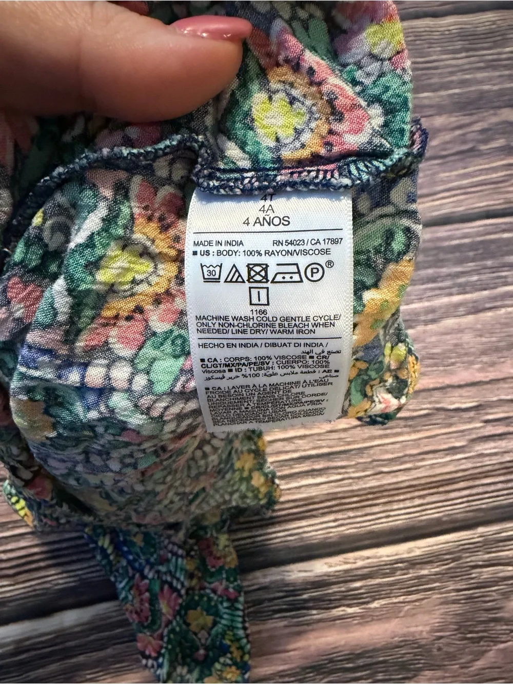 Girls Floral Swing Dress Size 4T